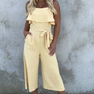 PRETTY PLEASE PASTEL YELLOW JUMPSUIT - SMALL